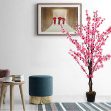 Load image into Gallery viewer, 150CM Faux Silk White Peach Blossom Tree Flowers Branch Potted Plant