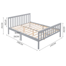 Load image into Gallery viewer, Solid Pine Wood Bed Grey or White