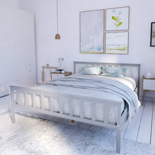 Load image into Gallery viewer, Solid Pine Wood Bed Grey or White