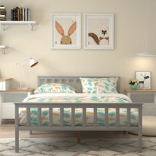 Load image into Gallery viewer, Solid Pine Wood Bed Grey or White