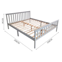 Load image into Gallery viewer, Solid Pine Wood Bed Grey or White