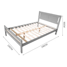 Load image into Gallery viewer, Solid Pine Wood Bed Grey or White