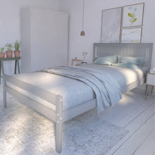 Load image into Gallery viewer, Solid Pine Wood Bed Grey or White