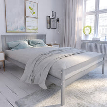 Load image into Gallery viewer, Solid Pine Wood Bed Grey or White