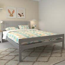 Load image into Gallery viewer, Solid Pine Wood Bed Grey or White