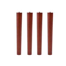 Load image into Gallery viewer, Set of 4 Wooden Beech Furniture Round Legs Feet, Dark Brown