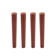 Load image into Gallery viewer, Set of 4 Wooden Beech Furniture Round Legs Feet, Dark Brown