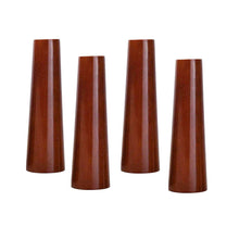 Load image into Gallery viewer, Set of 4 Wooden Beech Furniture Round Legs Feet, Dark Brown