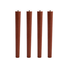Load image into Gallery viewer, Set of 4 Wooden Beech Furniture Round Legs Feet, Dark Brown