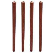 Load image into Gallery viewer, Set of 4 Wooden Beech Furniture Round Legs Feet, Dark Brown