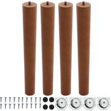 Load image into Gallery viewer, Set of 4 Wooden Beech Furniture Round Legs Feet, Sand Oak
