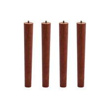 Load image into Gallery viewer, Set of 4 Wooden Oak Furniture Round Legs Feet, Dark Brown