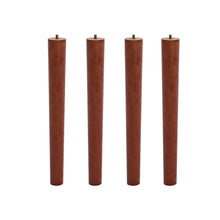 Load image into Gallery viewer, Set of 4 Wooden Oak Furniture Round Legs Feet, Dark Brown