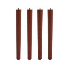 Load image into Gallery viewer, Set of 4 Wooden Oak Furniture Round Legs Feet, Dark Brown
