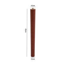 Load image into Gallery viewer, Set of 4 Wooden Oak Furniture Round Legs Feet, Dark Brown