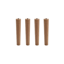 Load image into Gallery viewer, Set of 4 Wooden Oak Furniture Round Legs Feet, Light Brown