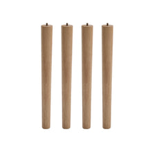 Load image into Gallery viewer, Set of 4 Wooden Oak Furniture Round Legs Feet, Light Brown