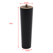 Load image into Gallery viewer, Set of 4 Wooden Oak Furniture Round Legs Feet, Black