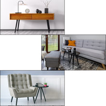 Load image into Gallery viewer, Set of 4 Wooden Oak Furniture Round Legs Feet, Black