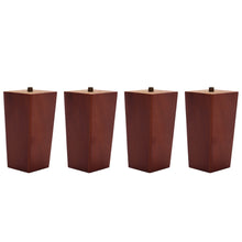 Load image into Gallery viewer, Set of 4 Wooden Oak Furniture Square Legs Feet, Dark Brown