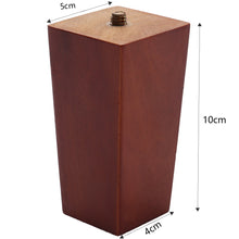 Load image into Gallery viewer, Set of 4 Wooden Oak Furniture Square Legs Feet, Dark Brown