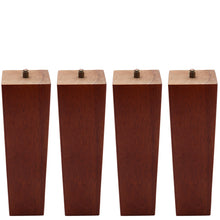 Load image into Gallery viewer, Set of 4 Wooden Oak Furniture Square Legs Feet, Dark Brown