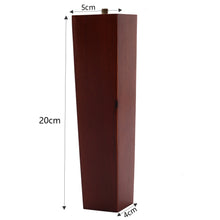 Load image into Gallery viewer, Set of 4 Wooden Oak Furniture Square Legs Feet, Dark Brown