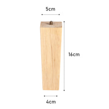 Load image into Gallery viewer, Set of 4 Wooden Oak Furniture Square Legs Feet, Light Brown