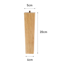 Load image into Gallery viewer, Set of 4 Wooden Oak Furniture Square Legs Feet, Light Brown