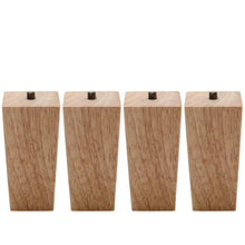 Load image into Gallery viewer, Set of 4 Wooden Oak Furniture Square Legs Feet, Natural