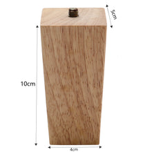 Load image into Gallery viewer, Set of 4 Wooden Oak Furniture Square Legs Feet, Natural
