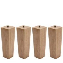Load image into Gallery viewer, Set of 4 Wooden Oak Furniture Square Legs Feet, Natural
