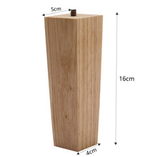 Load image into Gallery viewer, Set of 4 Wooden Oak Furniture Square Legs Feet, Natural