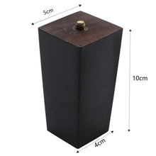 Load image into Gallery viewer, Set of 4 Wooden Oak Furniture Square Legs Feet, Black