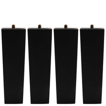 Load image into Gallery viewer, Set of 4 Wooden Oak Furniture Square Legs Feet, Black