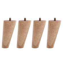 Load image into Gallery viewer, Set of 4 Wooden Oak Furniture Round Legs Feet