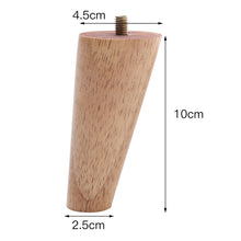 Load image into Gallery viewer, Set of 4 Wooden Oak Furniture Round Legs Feet
