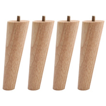 Load image into Gallery viewer, Set of 4 Wooden Oak Furniture Round Legs Feet