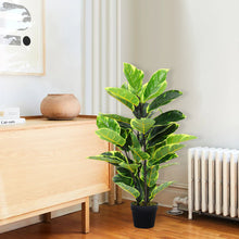 Load image into Gallery viewer, Artificial Rubber Tree Potted Plants Faux Ficus Tree for Indoor Decor