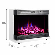 Load image into Gallery viewer, 900W/1800W Electric Fireplace 3 LED Flame Timer Heater with Remote Control