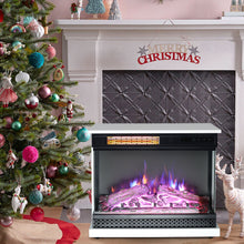 Load image into Gallery viewer, 900W/1800W Electric Fireplace 3 LED Flame Timer Heater with Remote Control