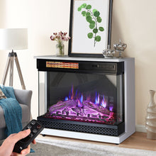 Load image into Gallery viewer, 900W/1800W Electric Fireplace 3 LED Flame Timer Heater with Remote Control