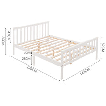 Load image into Gallery viewer, Solid Pine Wood Bed Grey or White