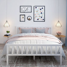 Load image into Gallery viewer, Solid Pine Wood Bed Grey or White