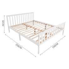 Load image into Gallery viewer, Solid Pine Wood Bed Grey or White