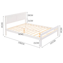 Load image into Gallery viewer, Solid Pine Wood Bed Grey or White