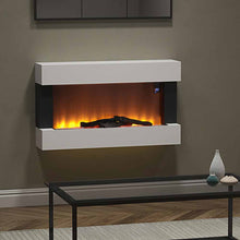 Load image into Gallery viewer, 36 Inch Wall Mounted Electric Fireplace Suite 7 Flame Colours White