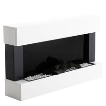 Load image into Gallery viewer, 36 Inch Wall Mounted Electric Fireplace Suite 7 Flame Colours White