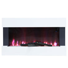 Load image into Gallery viewer, 36 Inch Wall Mounted Electric Fireplace Suite 7 Flame Colours White