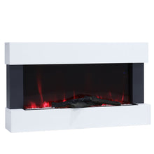 Load image into Gallery viewer, 36 Inch Wall Mounted Electric Fireplace Suite 7 Flame Colours White